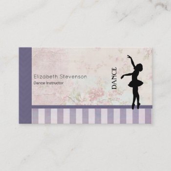 Dance - Ballerina Silhouette On Vintage Background Business Card by Mirribug at Zazzle
