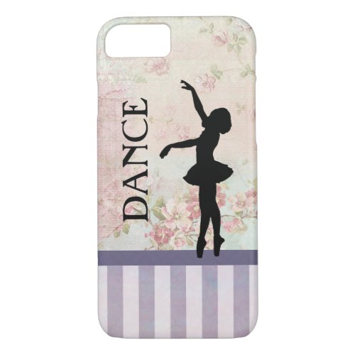 Dance _ Ballerina Silhouette on Vintage Background iPhone 87 Case