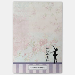 Dance - Ballerina Silhouette on Vintage Background Post-it Notes