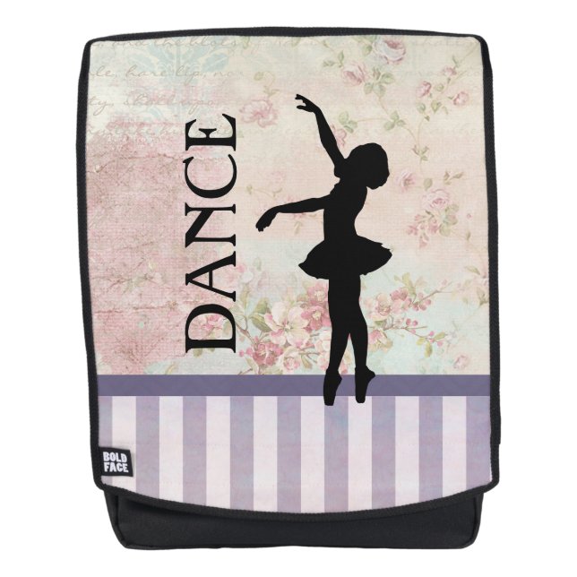 Dance - Ballerina Silhouette Vintage Background Backpack (Front)