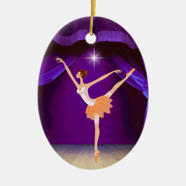 Dance Ballerina - SRF Ceramic Ornament (Front)