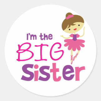 Dance Ballet Big Sister Classic Round Sticker