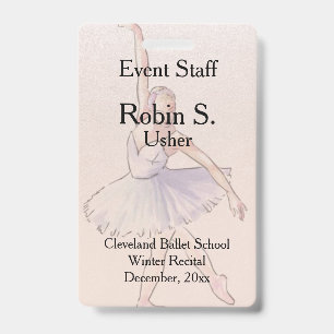 Dance Ballet Recital Event Badge