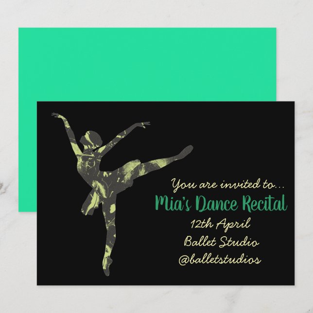 Dance ballet recital invitation (Front/Back)