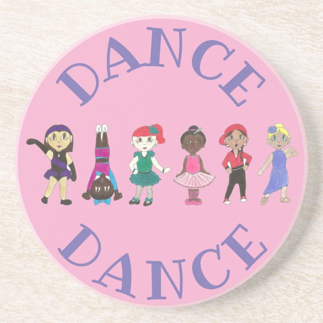 DANCE Ballet Tap Jazz Acro Hip Hop Lyrical Dancers Drink Coaster (Front)