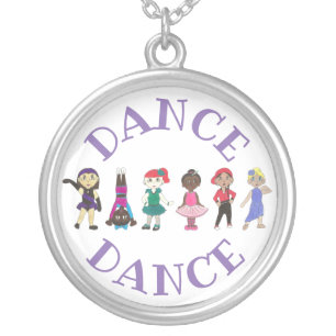DANCE Ballet Tap Jazz Lyrical Acrobatics Dancer Silver Plated Necklace