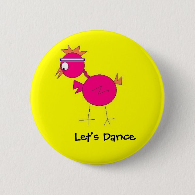 dance bird, Let's Dance - Customized Button (Front)