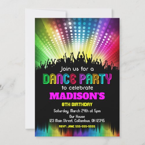 Dance Birthday Party Invitation