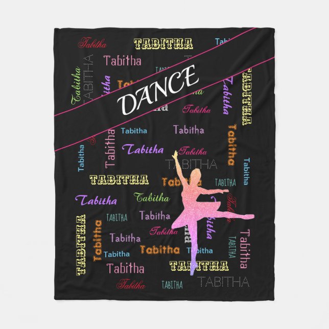 Dance Blanket with Personalized Name All Over (Front)