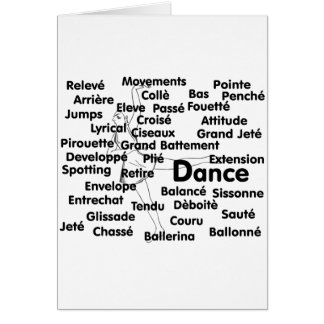 Dance Blk Ltrs ballet dancer 75 background Cards