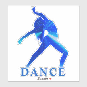 Dance Blue Abstract Custom-Cut Vinyl Sticker