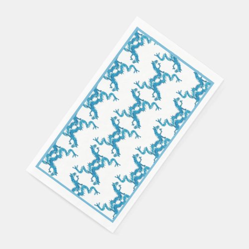 Dance Blue Chinese Dragon CC paper guest towels  