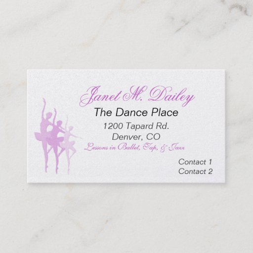 Customizable Dance Business Card