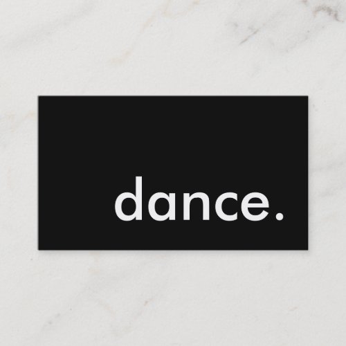 dance. business cards