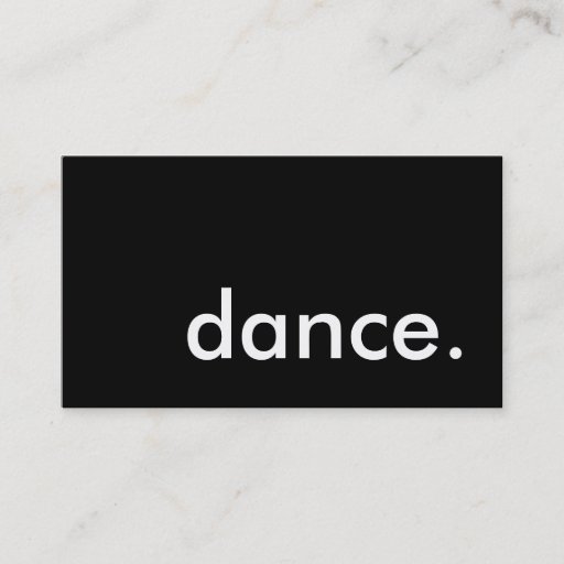 Customizable dance. business cards