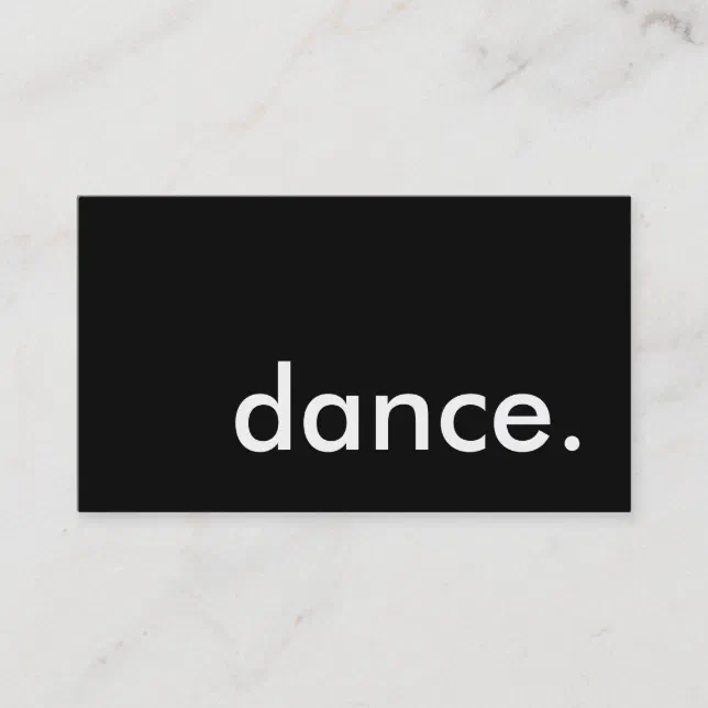 Dance Business Card Zazzle 7007