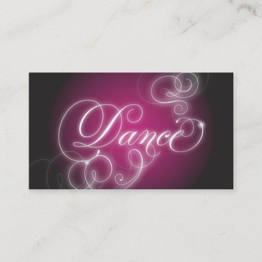 Customizable Dance Business Card Elegant Flourish Glow