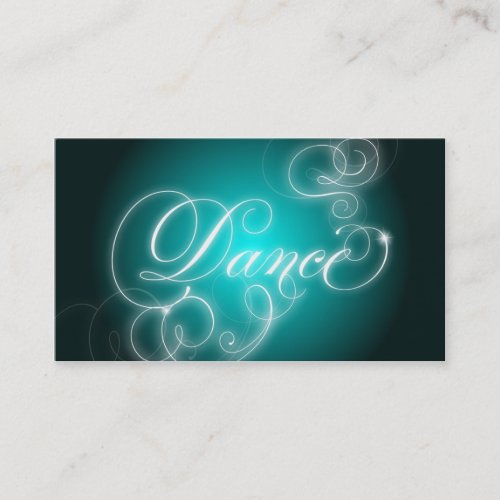 Dance Business Card Elegant Flourish Glow