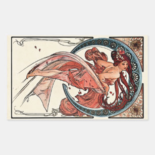 Dance by Alfons Mucha 1898 Rectangular Sticker