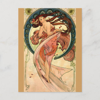 Dance by Alfons Mucha - Art Nouveau Postcard