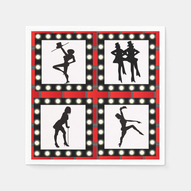 Dance Cabaret Showgirls Dancing Paper Napkins (Front)