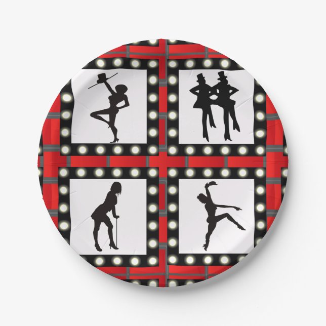 Dance Cabaret Showgirls Dancing Paper Plates (Front)