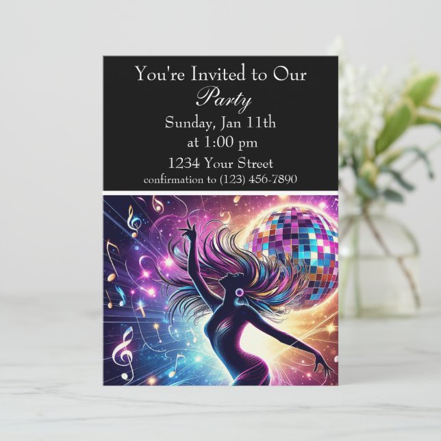 Dance Celebration: Rhythmic Glow Invitation (Standing Front)