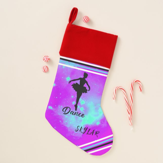 DANCE Christmas stocking / personalized. (Front)