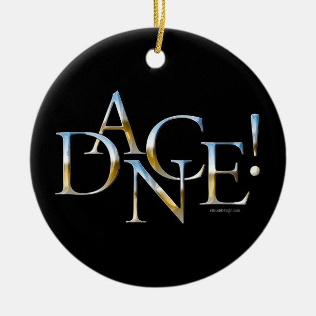 Dance! (Chrome) Ceramic Ornament (Front)