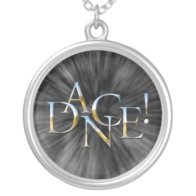 Dance! (Chrome) Silver Plated Necklace (Front)