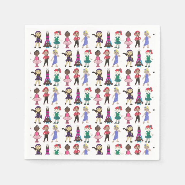 Dance Class Ballet Tap Jazz Lyrical Acro Dancers Napkins (Front)