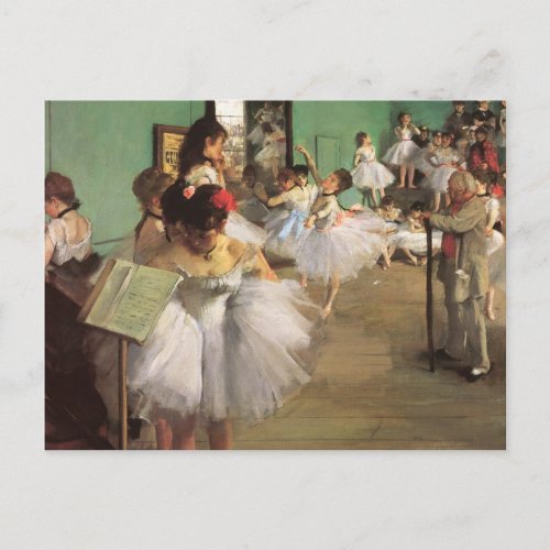 Dance Class by Degas Vintage Impressionism Ballet Postcard