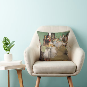 Dance Class by Degas, Vintage Impressionism Ballet Throw Pillow