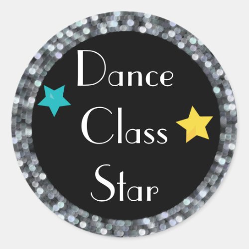 Dance Class Star with Stars Classic Round Sticker