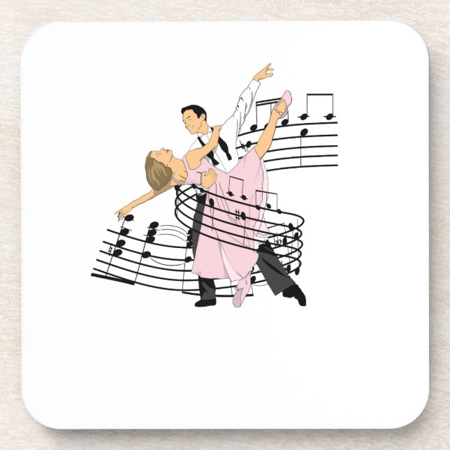 Dance Classic Ballroom Dancing Beverage Coaster (Front)