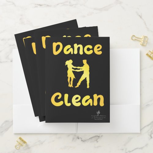 Dance Clean Golden Brass Pocket Folder