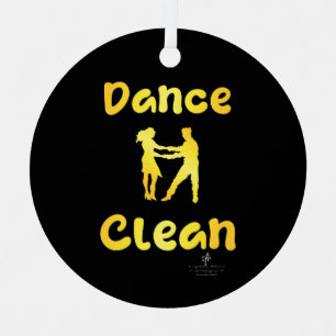 Dance Clean Golden Brass Round Metal Ornament