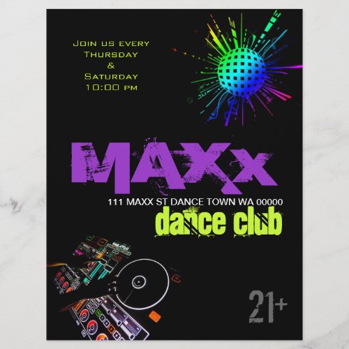 Dance Club DJ Disco Ball Flyer Invitation