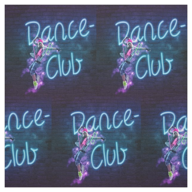 Dance Club Neon Sign Fabric (Swatch)