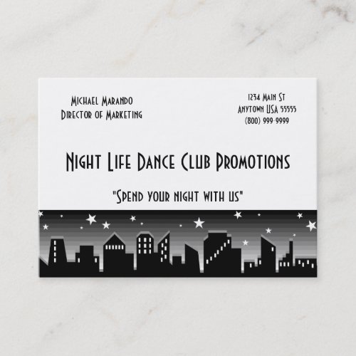 Dance Club Promoter Business Card