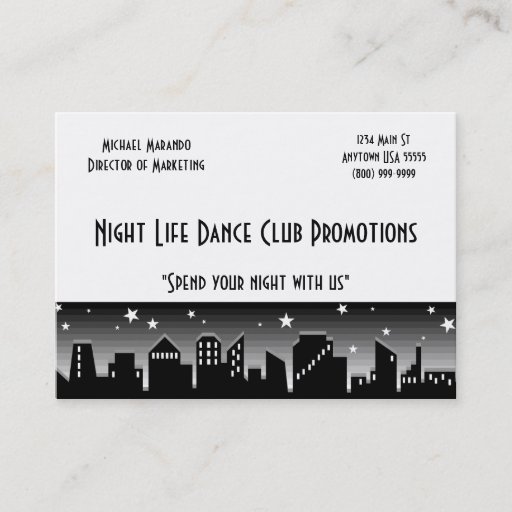 Customizable Dance Club Promoter Business Card