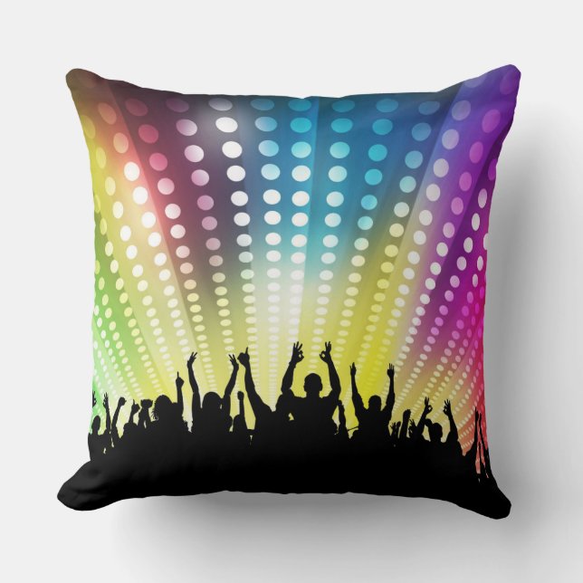 Dance Club Spot Lights Throw Pillow (Front)