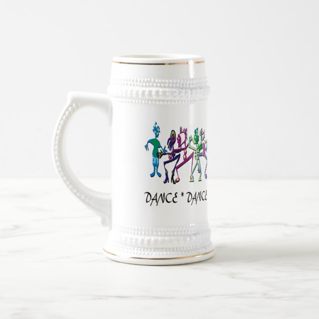 Dance Colorful Abstract Graphic design Beer Stein (Left)