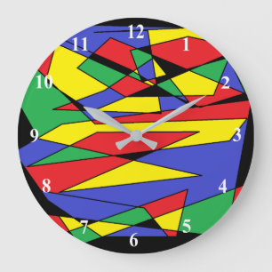 Dance Colors Abstract Large Clock
