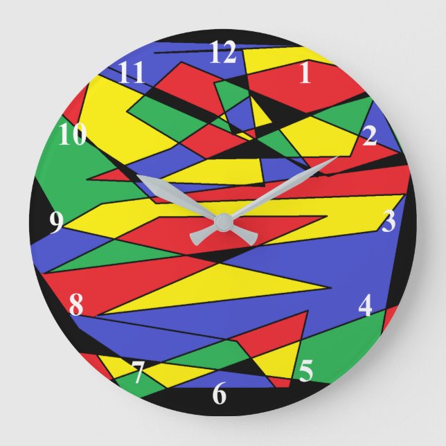 Dance Colors Abstract Large Clock (Front)
