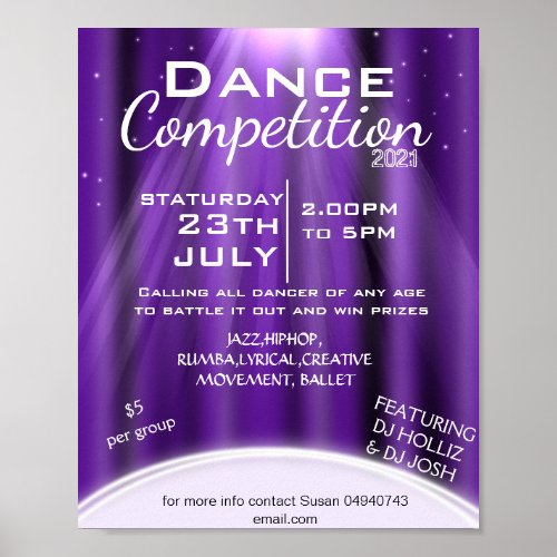 Dance competition PTA PTO Poster