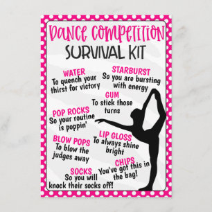 Dance Competition Survival Kit Enclosure Card
