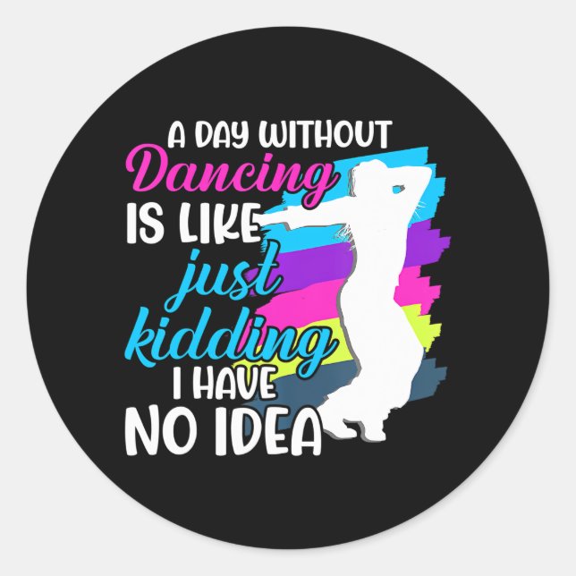 Dance Contemporary Modern Dancer Dancing Classic Round Sticker (Front)