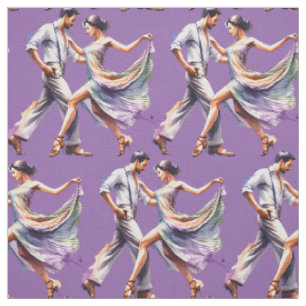 Dance Couple Any Color Background Fabric