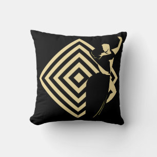 Dance Couple On Black Background With Diamond Throw Pillow